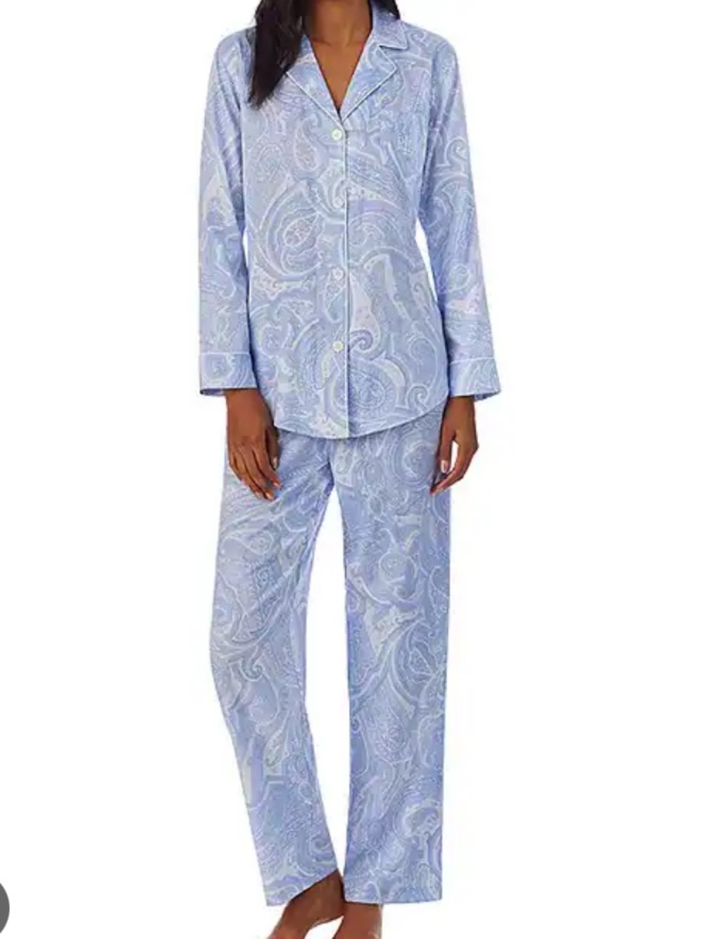 Ralph Lauren Blue Paisley Cotton Pajama Set